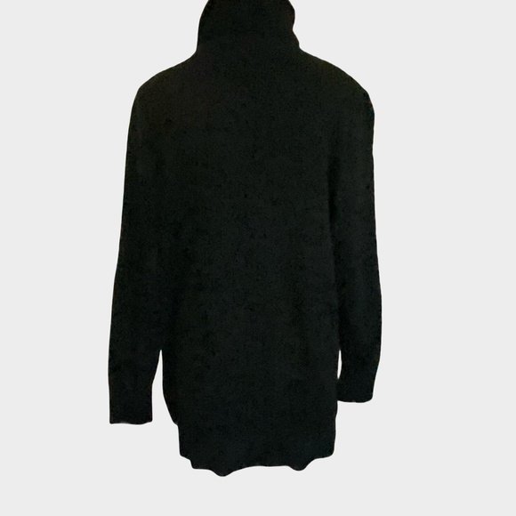 Lands' End Black Cotton Cable Knit Casual Office Holiday Turtleneck Sweater-1X - Picture 2 of 14